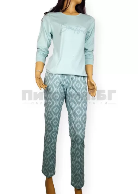 Памучна дамска пижама Иватекс 3886-1